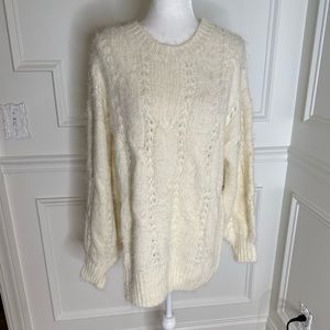 NWT Bluivy Ivory Cableknit Sweater